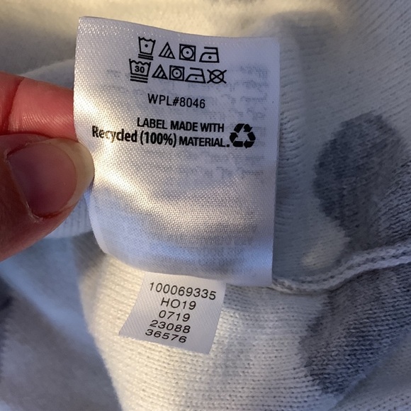 Charter club gray white hearts crew neck sweater size XXL embroidered pink heart - Picture 8 of 8